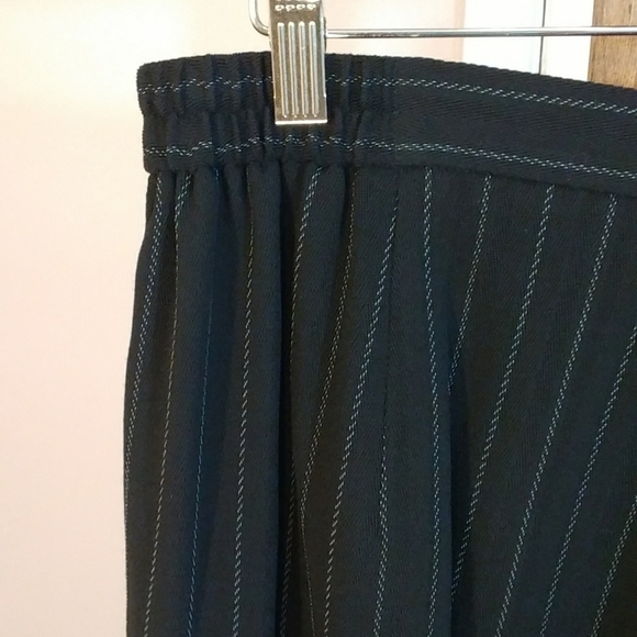 Dana Buchman Woman Annie Black Stripe 98% Wool Career Business Pants Size 14 - Picture 6 of 13